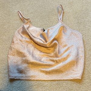 Forever 21 Cream Polka Dot Cowl Neck Camisole